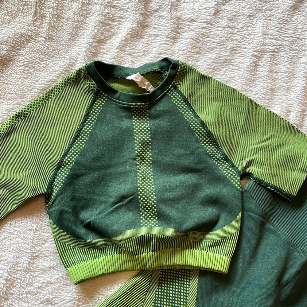Fabletics Light & Dark Green Without Set Top & Bo… - image 2